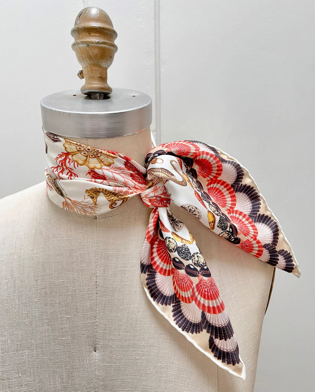 Elwyn Scalloped Sanctuary Bandana | Hand sewn designer silk scarves