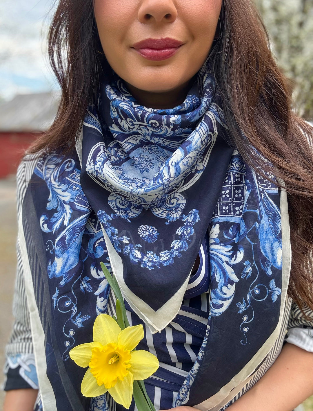 Cotton-Silk Venetian Serenade Scarf | Hand sewn designer silk scarves