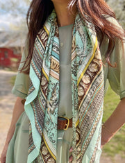 Cotton-Silk Celestial Fresco Scarf
