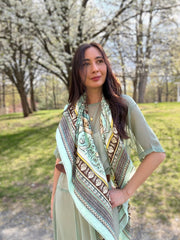 Cotton-Silk Celestial Fresco Scarf