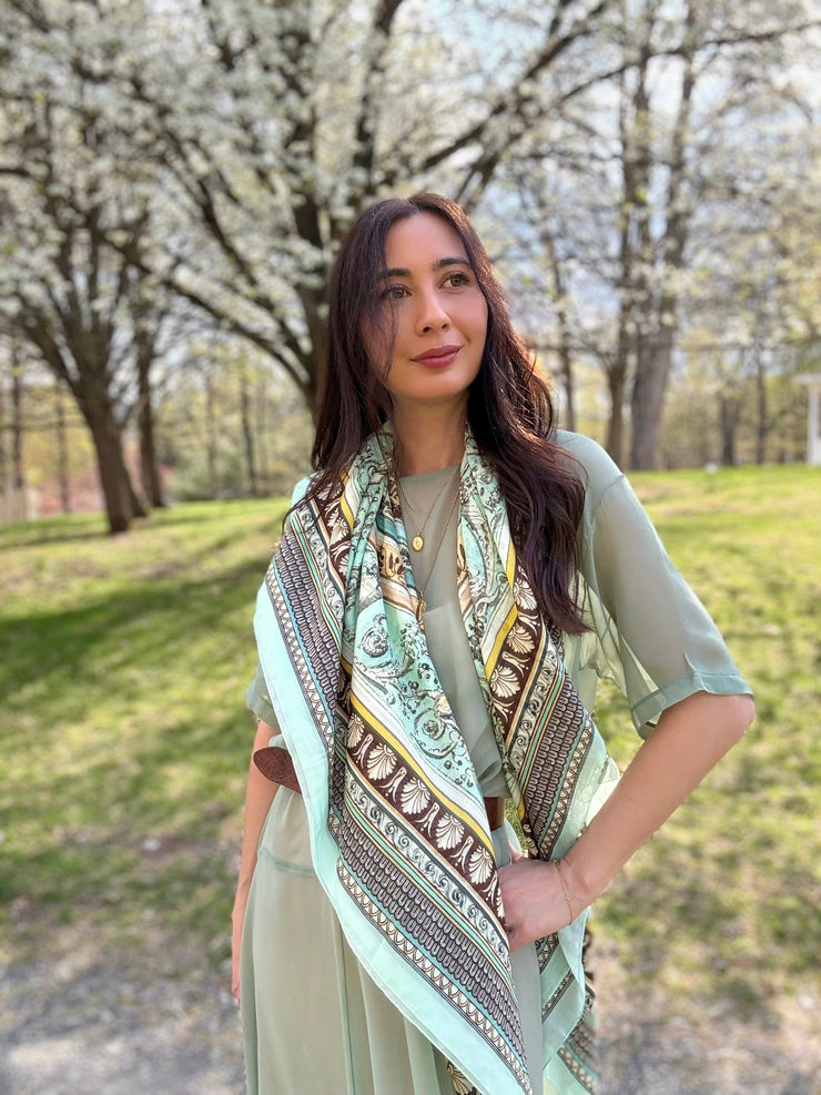 Cotton-Silk Celestial Fresco Scarf