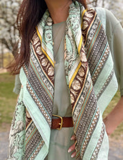 Cotton-Silk Celestial Fresco Scarf