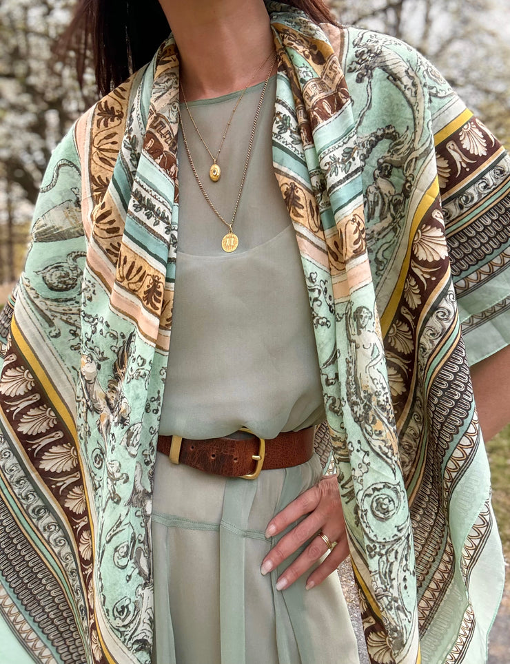 Cotton-Silk Celestial Fresco Scarf