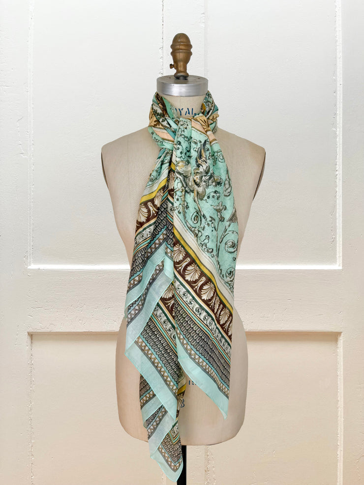 Cotton-Silk Celestial Fresco Scarf