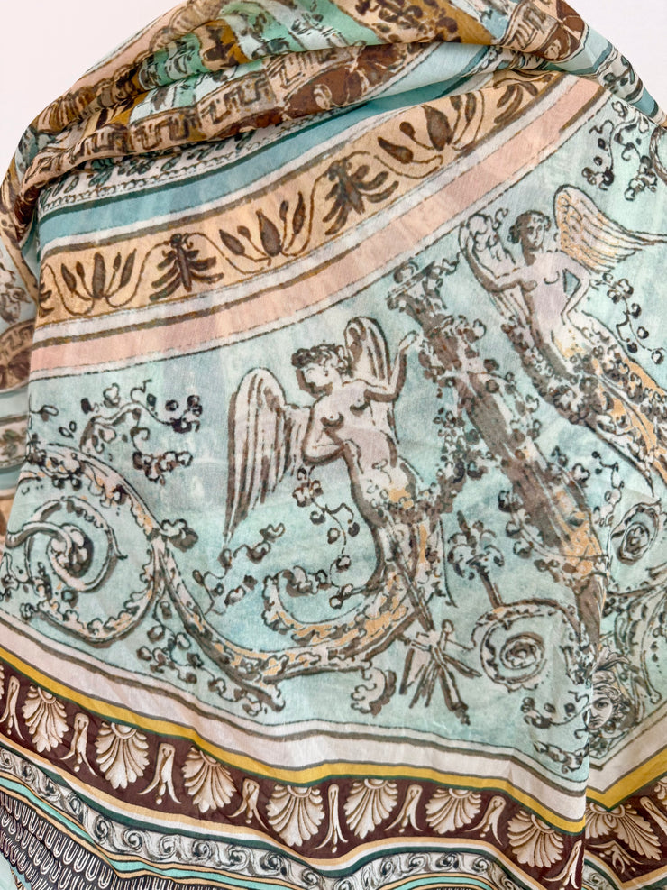 Cotton-Silk Celestial Fresco Scarf