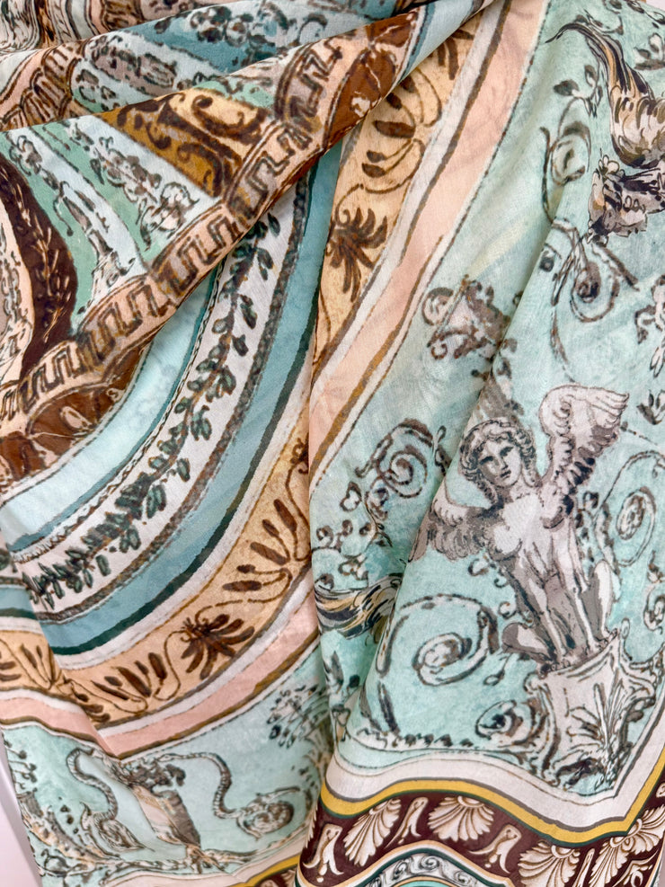 Cotton-Silk Celestial Fresco Scarf
