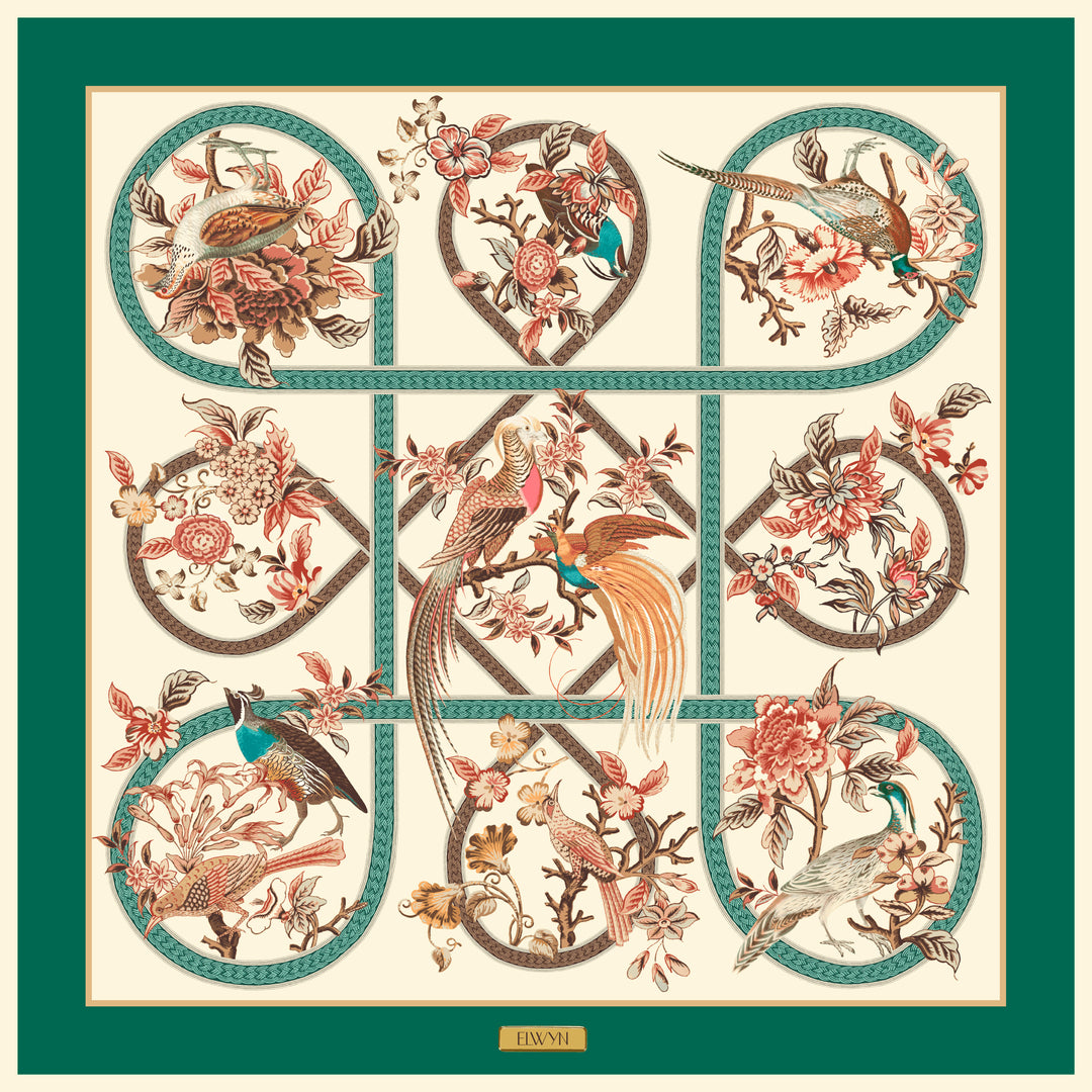 Elwyn New York Pheasantville Scarf | Hand sewn designer silk scarves