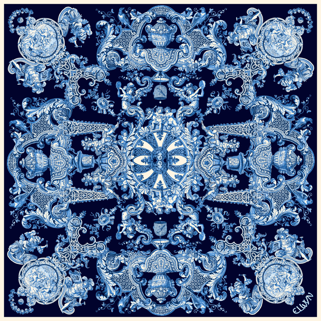 Cotton-Silk Venetian Serenade Scarf | Hand sewn designer silk scarves