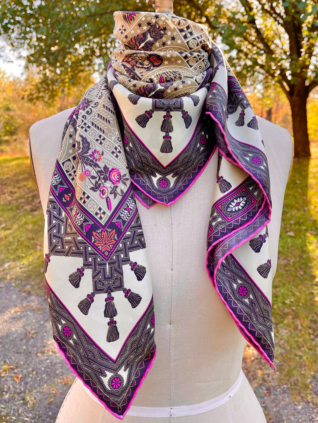 Elwyn New York Midnight Garden Scarf | Hand sewn designer silk scarves