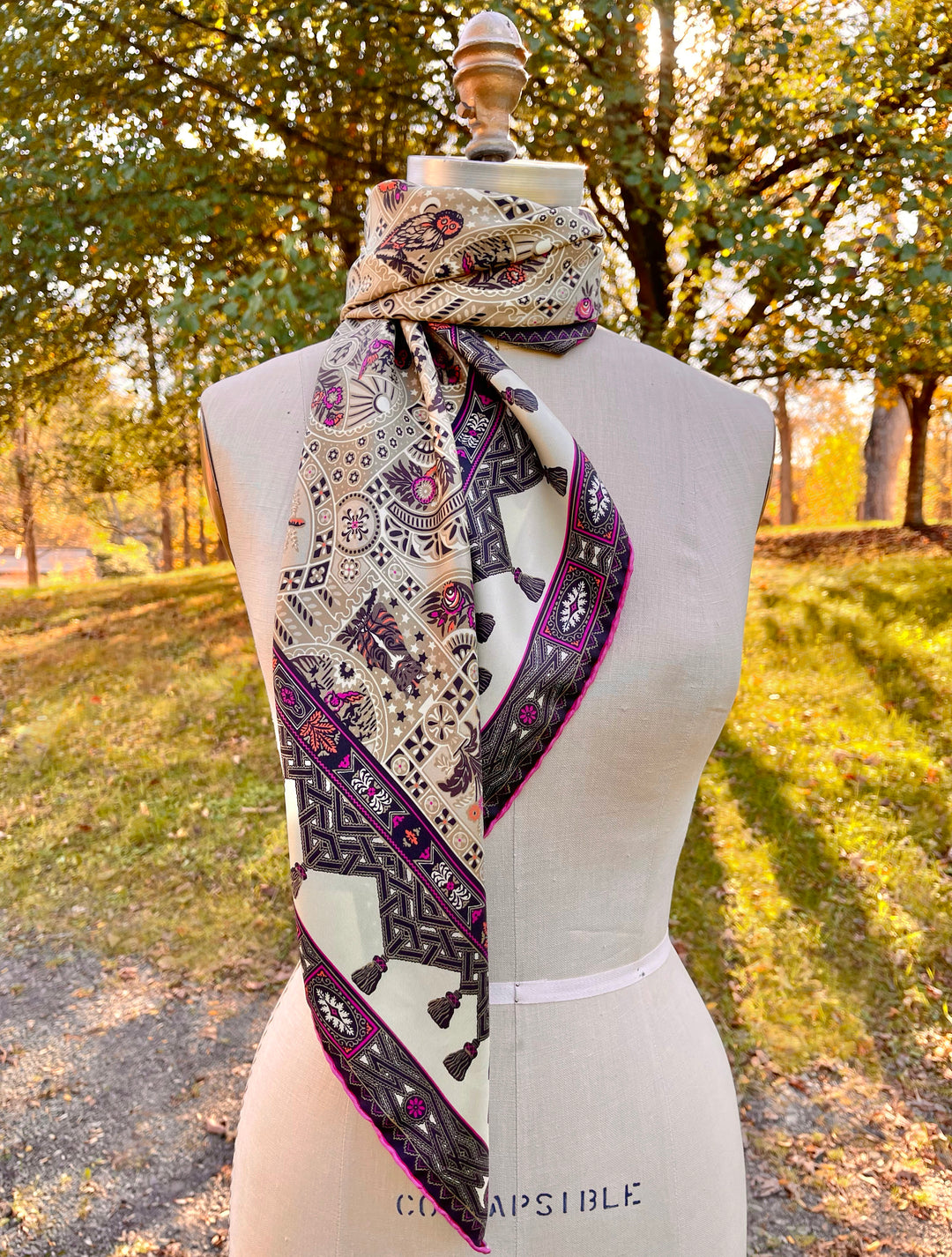 Elwyn New York Midnight Garden Scarf | Hand sewn designer silk scarves