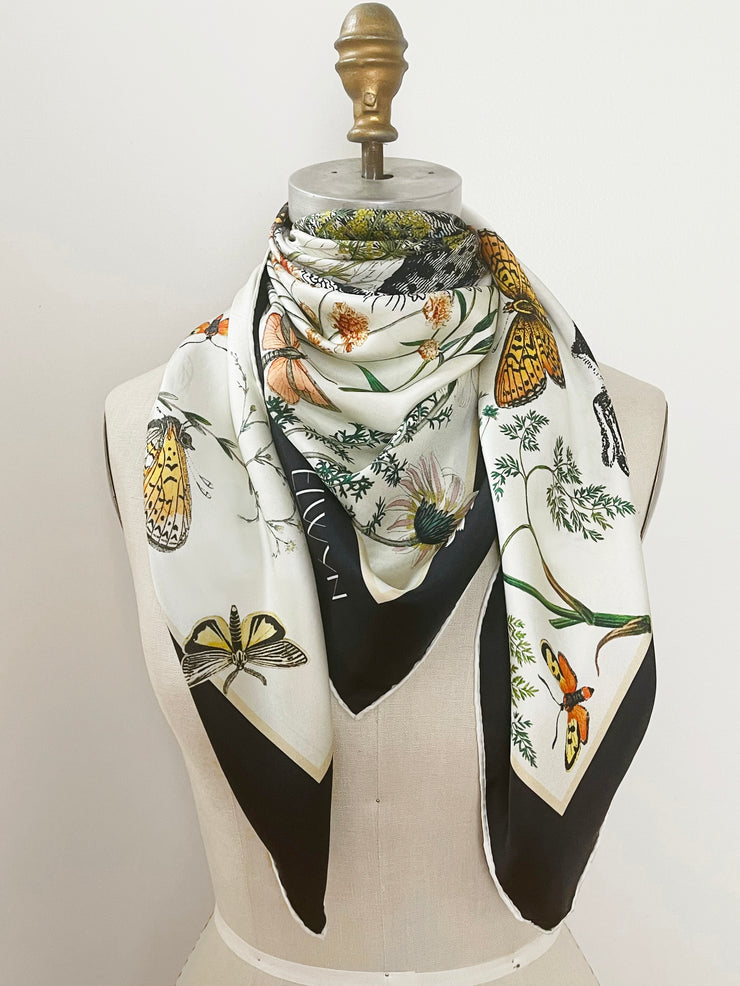 The English Garden Vintage Inspired Botanical Silk Twill Scarf