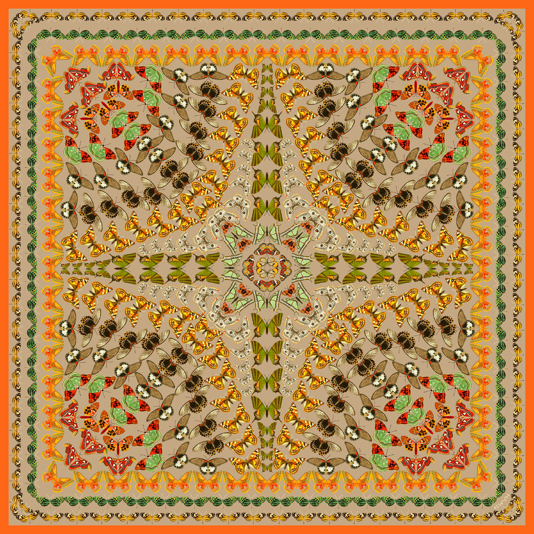 Elwyn New York Aztec Butterfly Scarf | Hand sewn designer silk scarves